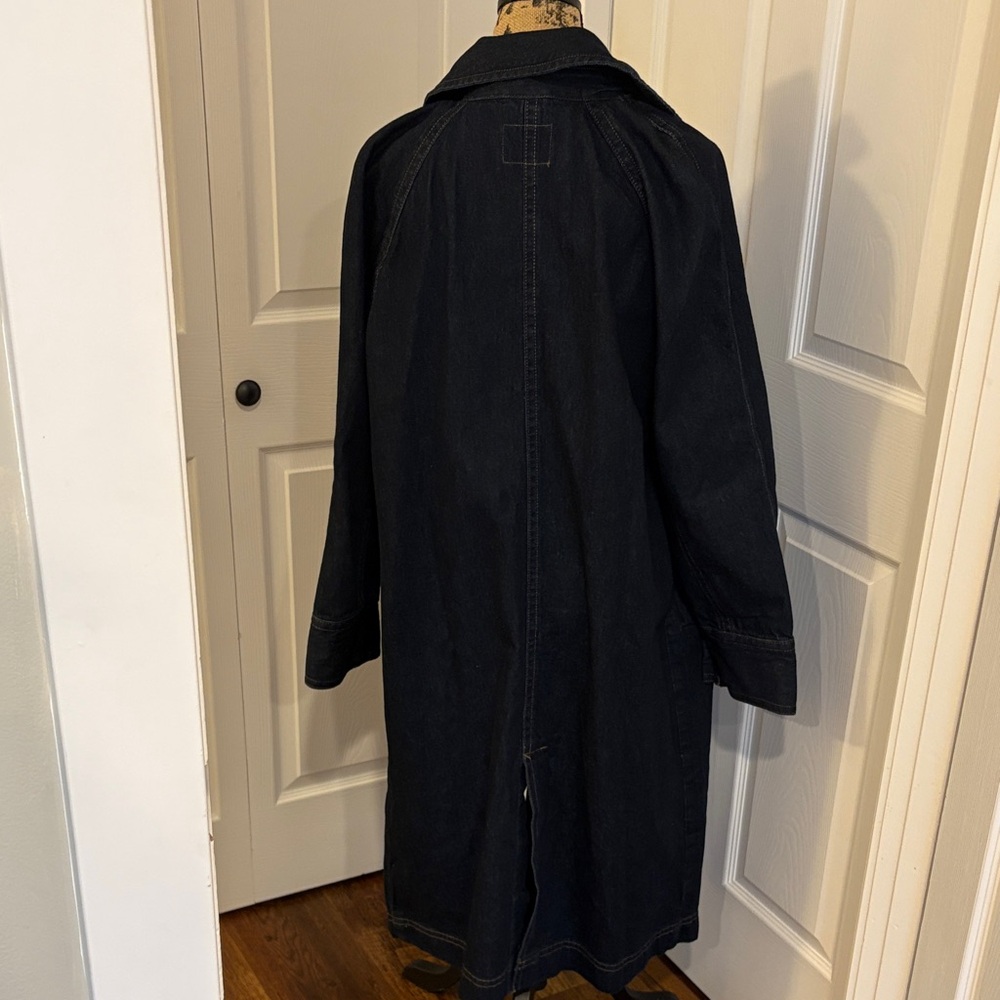 Long Dark Denim trench Coat - Picture 7 of 10